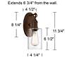 Franklin Iron Cloverly 11 3/4" High Bronze LED Wall Sconce Set of 2