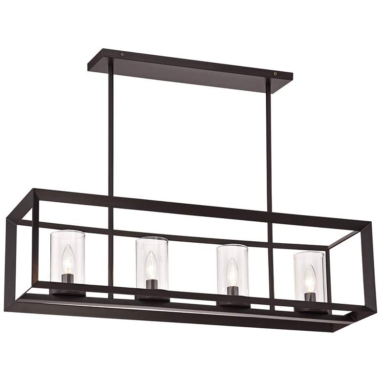 Image 3 Franklin Iron Cove Point 34 1/2 inch Linear Kitchen Island Chandelier