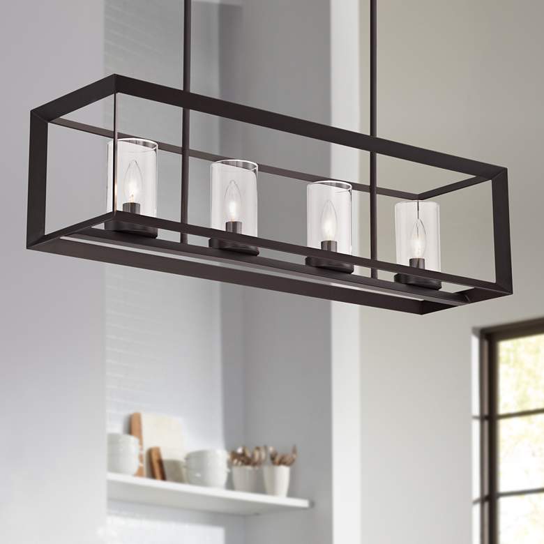Image 2 Franklin Iron Cove Point 34 1/2" Linear Kitchen Island Chandelier