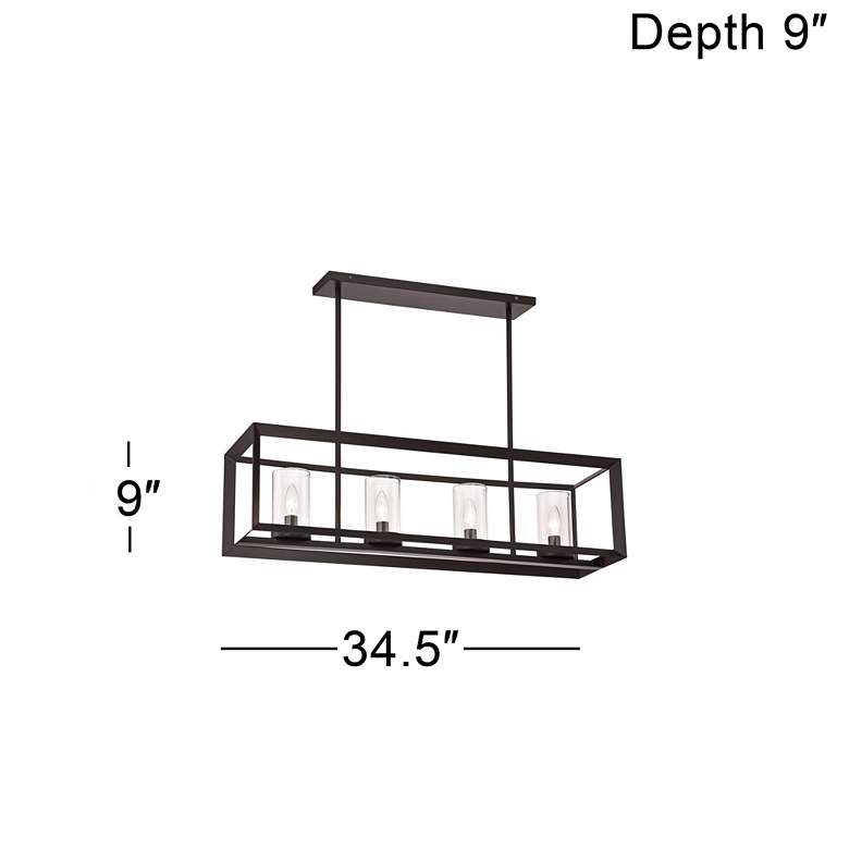 Image 6 Franklin Iron Cove Point 34 1/2" Linear Kitchen Island Chandelier more views