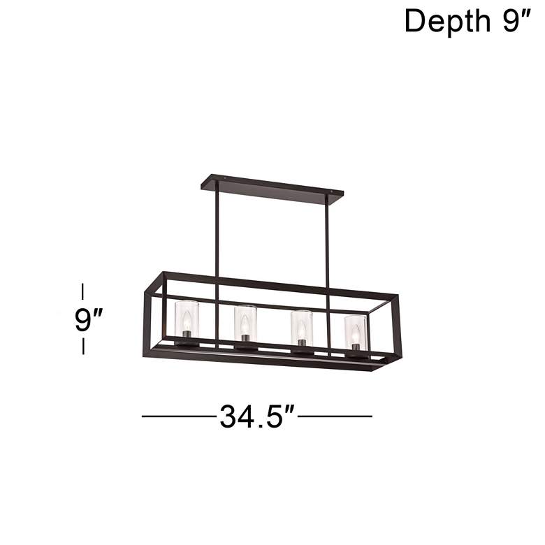 Image 6 Franklin Iron Cove Point 34 1/2 inch Linear Kitchen Island Chandelier more views