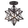 Franklin Iron Cuthbert 11" Iron and Glass Geometric Star Ceiling Light