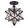 Franklin Iron Cuthbert 11" Iron and Glass Geometric Star Ceiling Light