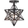 Franklin Iron Cuthbert 11" Iron and Glass Geometric Star Ceiling Light