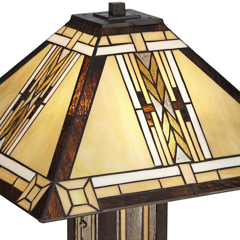 Image 4 Franklin Iron Drake 25 1/2" Tiffany-Style Night Light Lamp with Dimmer more views