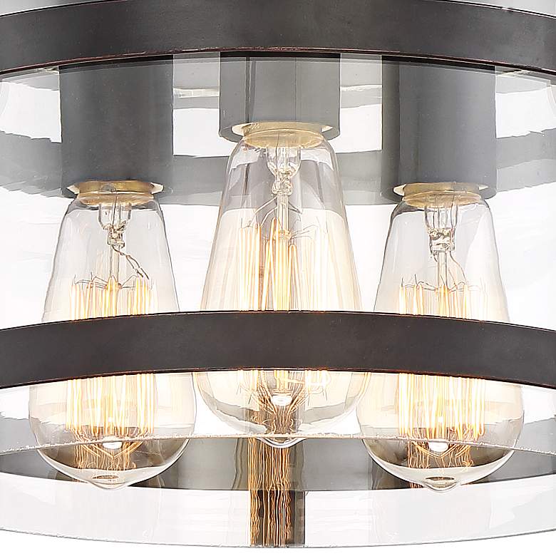 Image 3 Franklin Iron Eagleton 13 1/2" Oil-Rubbed Bronze LED Ceiling Light more views