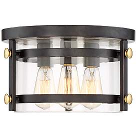 Image4 of Franklin Iron Eagleton 13 1/2" Oil-Rubbed Bronze LED Ceiling Light more views