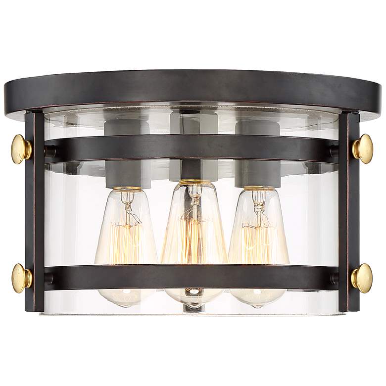 Image 4 Franklin Iron Eagleton 13 1/2 inch Oil-Rubbed Bronze LED Ceiling Light more views