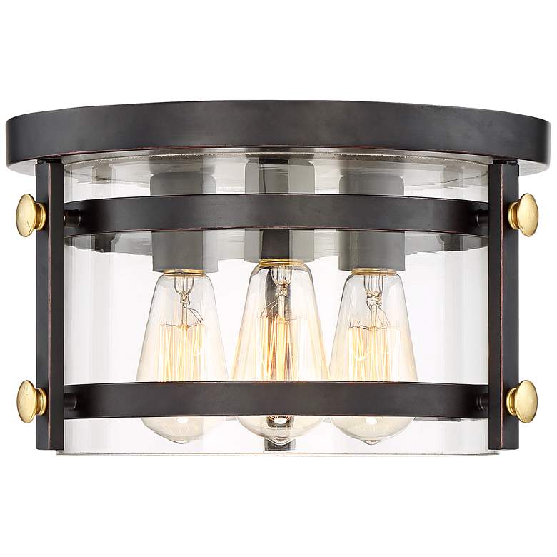 Image 4 Franklin Iron Eagleton 13 1/2" Oil-Rubbed Bronze LED Ceiling Light more views