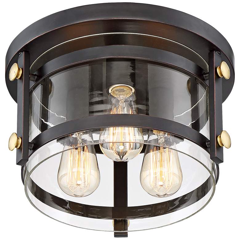 Image 5 Franklin Iron Eagleton 13 1/2 inch Oil-Rubbed Bronze LED Ceiling Light more views
