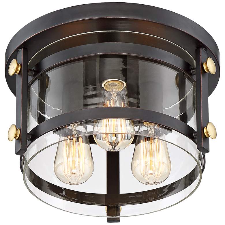 Image 5 Franklin Iron Eagleton 13 1/2" Oil-Rubbed Bronze LED Ceiling Light more views
