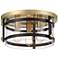 Franklin Iron Eagleton 15 1/2" Black Gold 3-Light LED Ceiling Light