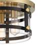 Franklin Iron Eagleton 15 1/2" Black Gold 3-Light LED Ceiling Light