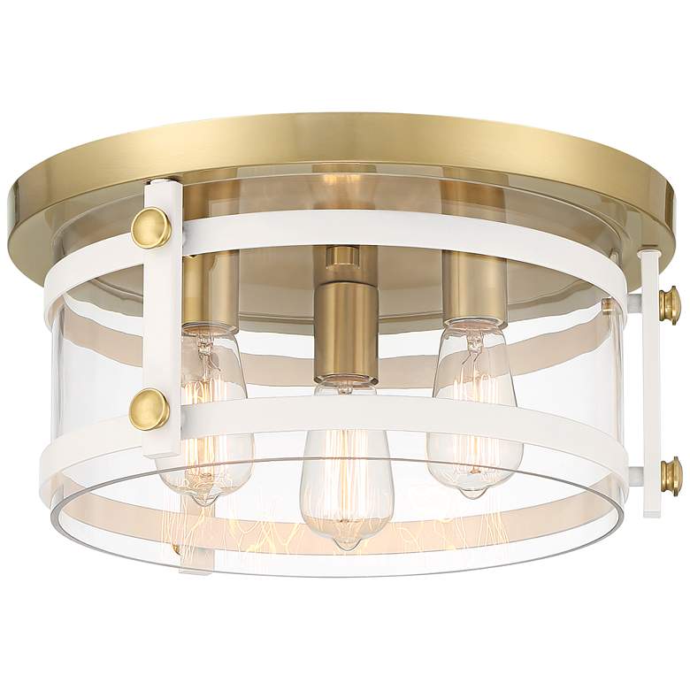 Image 2 Franklin Iron Eagleton 15 1/2" White Gold 3-Light LED Ceiling Light