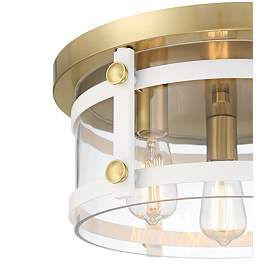 Image3 of Franklin Iron Eagleton 15 1/2" White Gold 3-Light LED Ceiling Light more views
