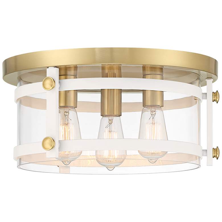 Image 4 Franklin Iron Eagleton 15 1/2 inch White Gold 3-Light LED Ceiling Light more views