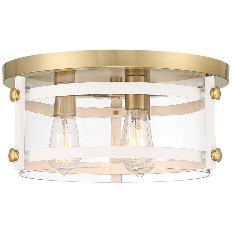 Image 5 Franklin Iron Eagleton 15 1/2 inch White Gold 3-Light LED Ceiling Light more views