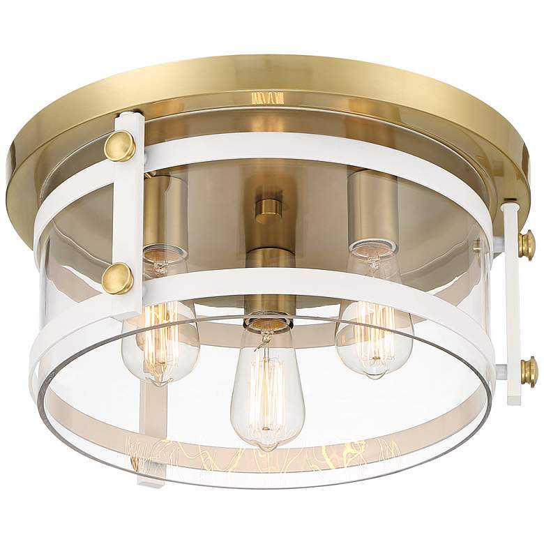 Image 6 Franklin Iron Eagleton 15 1/2" White Gold 3-Light LED Ceiling Light more views