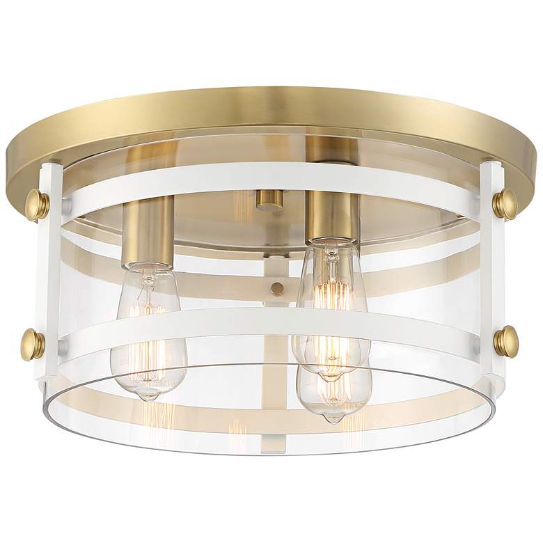 Image 7 Franklin Iron Eagleton 15 1/2 inch White Gold 3-Light LED Ceiling Light more views