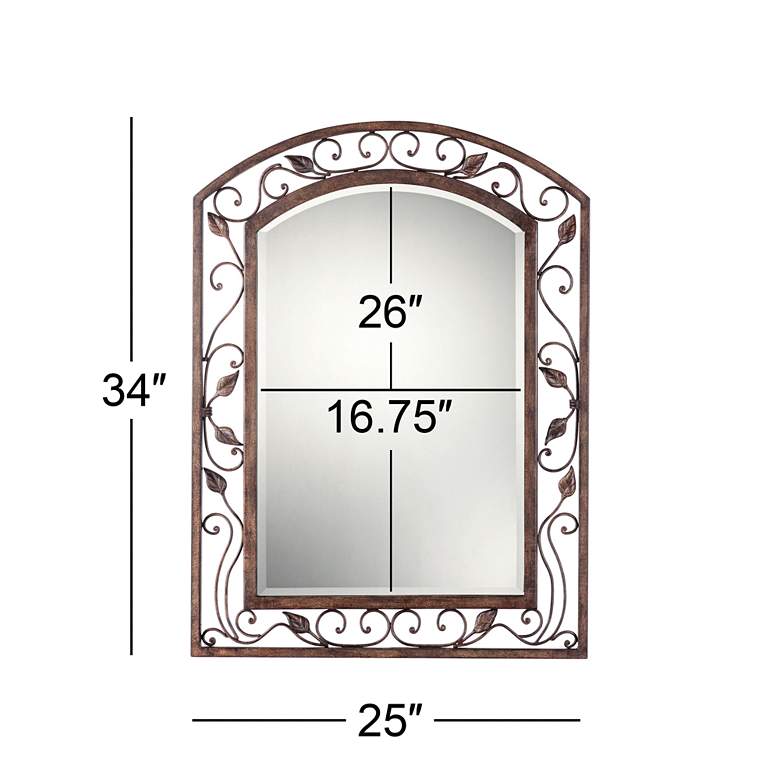 Image 5 Franklin Iron Eden Park Bronze 25 inch x 34 inch Arch Top Wall Mirror more views