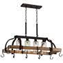 Thumbnail3 of Franklin Iron Eldrige 36 1/2" Wide 4-Light Bronze Pot Rack Chandelier