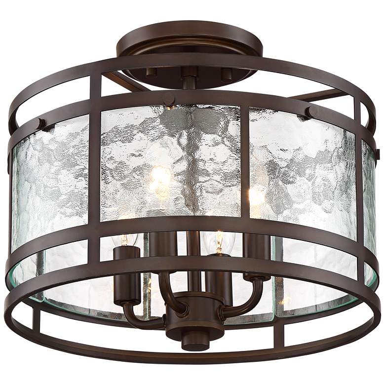 Image 2 Franklin Iron Elwood 13 1/4 inch Oil-Rubbed Bronze 4-Light Ceiling Light