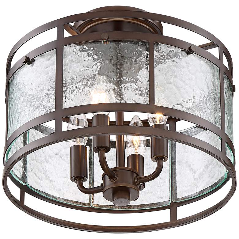 Image 5 Franklin Iron Elwood 13 1/4" Oil-Rubbed Bronze 4-Light Ceiling Light more views