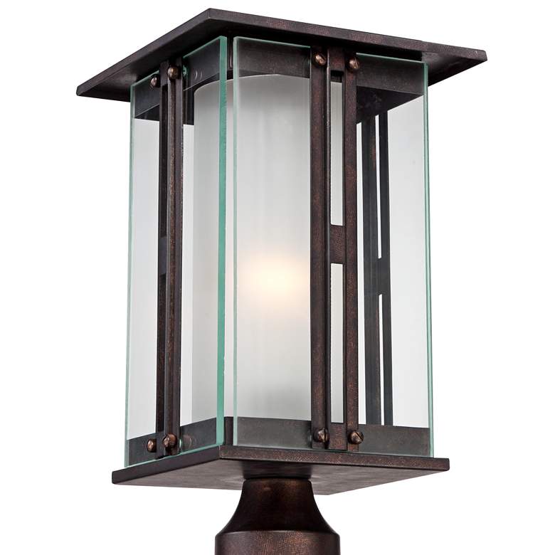 Image 4 Franklin Iron Fallbrook 15 3/4" Bronze Post Light with Pier Mount more views