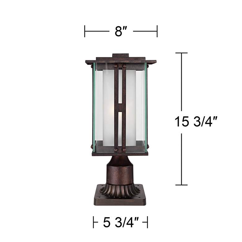 Image 5 Franklin Iron Fallbrook 15 3/4" Bronze Post Light with Pier Mount more views