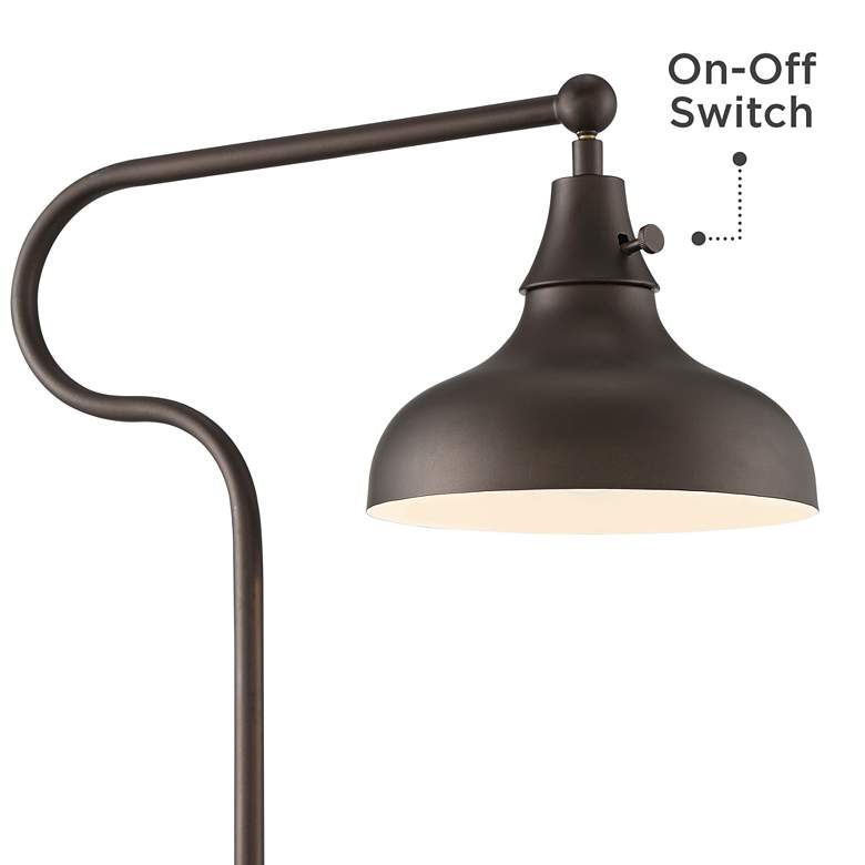 Image 3 Franklin Iron Ferris Adjustable Bronze Pharmacy Floor Lamp with USB Dimmer more views
