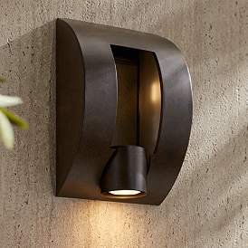 Image2 of Franklin Iron Framed Slate 12" High Bronze 3-Light Outdoor Wall Light