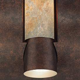 Image4 of Franklin Iron Framed Slate 12" High Bronze 3-Light Outdoor Wall Light more views