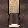 Franklin Iron Framed Slate 12" High Bronze 3-Light Outdoor Wall Light in scene