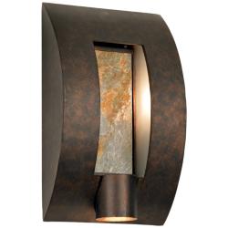 Franklin Iron Framed Slate 16&quot; Bronze and Stone Outdoor Wall Light