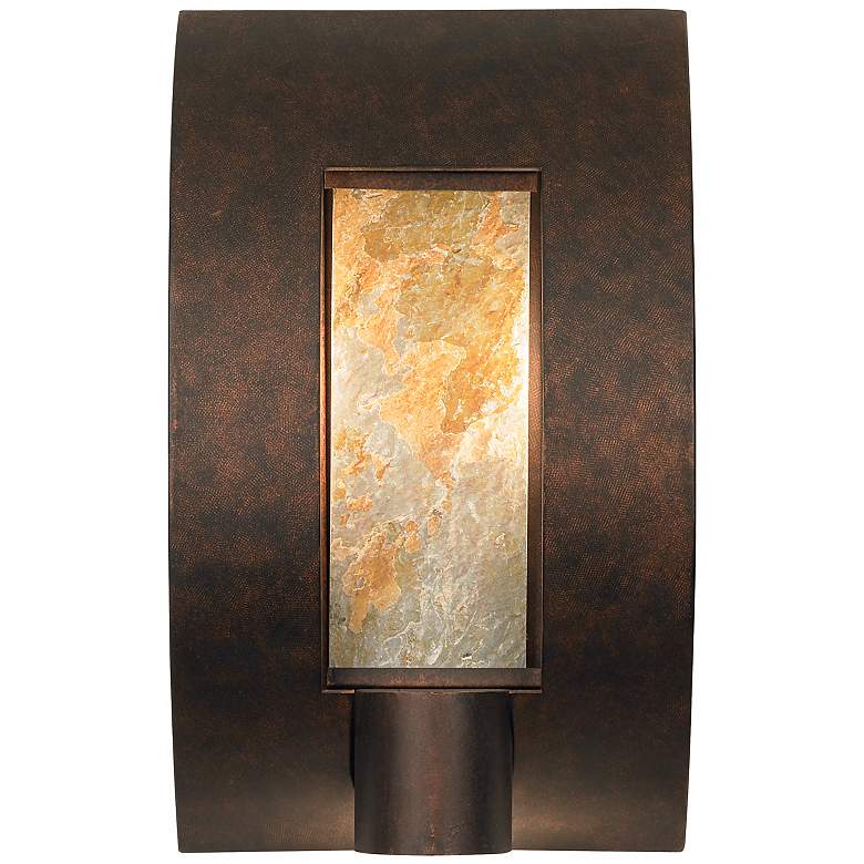 Image 5 Franklin Iron Framed Slate 16" Bronze and Stone Outdoor Wall Light more views
