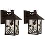 2_Franklin Iron French Garden 10 1/2" Bronze Outdoor Wall Light Set of 2