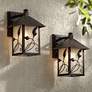 1_Franklin Iron French Garden 10 1/2" Bronze Outdoor Wall Light Set of 2