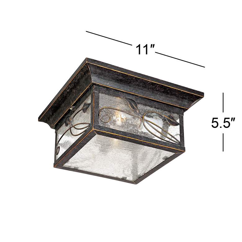 Image 6 Franklin Iron French Garden 11 inch Bronze Indoor-Outdoor Ceiling Light more views