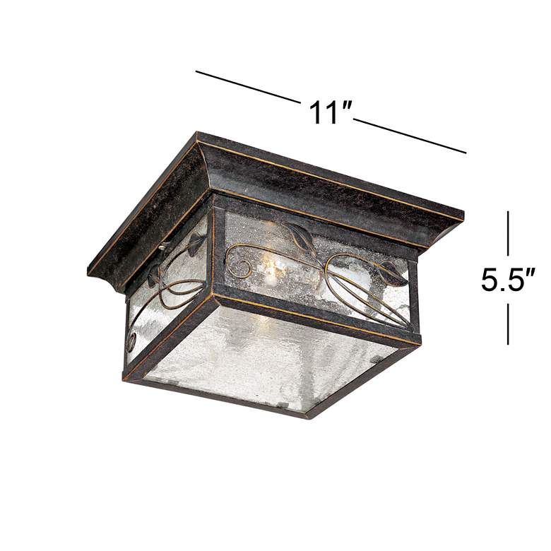 Image 6 Franklin Iron French Garden 11" Bronze Indoor-Outdoor Ceiling Light more views