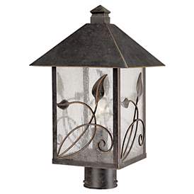 Image3 of Franklin Iron French Garden 17" Glass and Bronze Outdoor Post Light