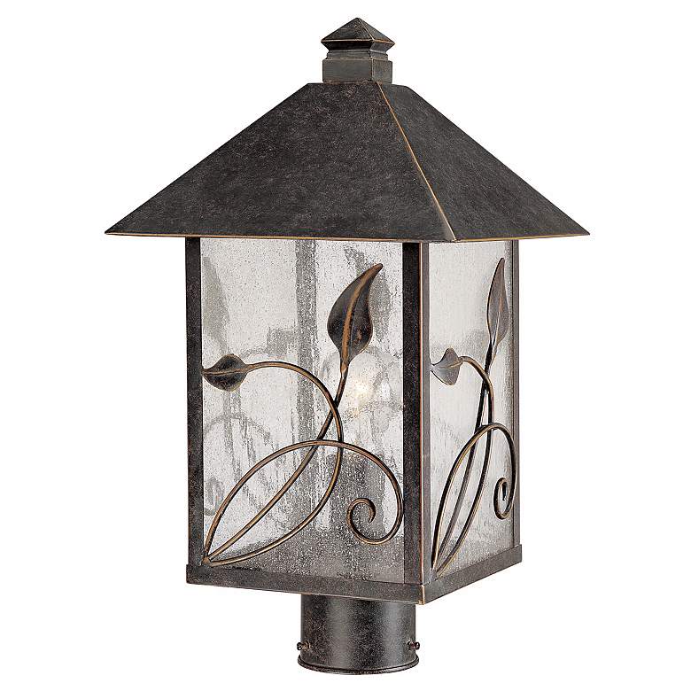 Image 3 Franklin Iron French Garden 17" Glass and Bronze Outdoor Post Light