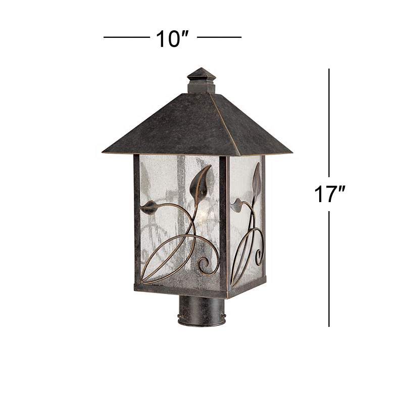 Image 6 Franklin Iron French Garden 17" Glass and Bronze Outdoor Post Light more views