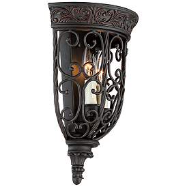 Image5 of Franklin Iron French Scroll 14 1/4" Rubbed Bronze Wall Sconces Set more views