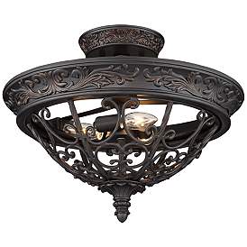Image2 of Franklin Iron French Scroll 16 1/2" Bronze Traditional Ceiling Light