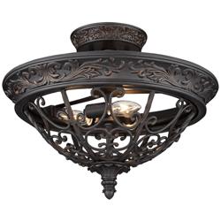 Franklin Iron French Scroll 16 1/2&quot; Bronze Traditional Ceiling Light