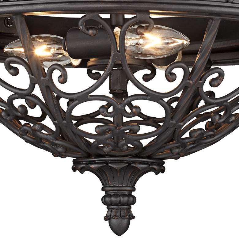 Image 3 Franklin Iron French Scroll 16 1/2" Bronze Traditional Ceiling Light more views