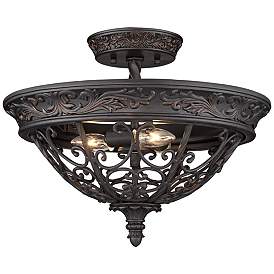 Image5 of Franklin Iron French Scroll 16 1/2" Bronze Traditional Ceiling Light more views