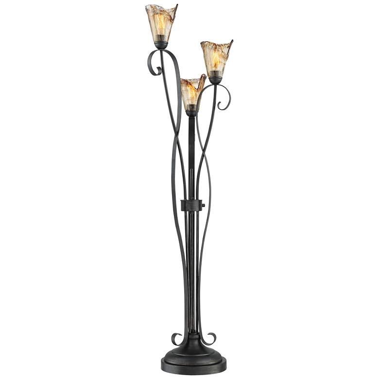 Image 7 Franklin Iron Gardena 65 1/2" Amber Glass 3-Light Tree Floor Lamp more views