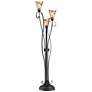 6_Franklin Iron Gardena 70" Amber Glass 3-Light Floor Lamp with Riser more views