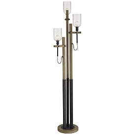 Image3 of Franklin Iron Giddeon 72 1/2" Faux Wood Rustic 3-Light Tree Floor Lamp